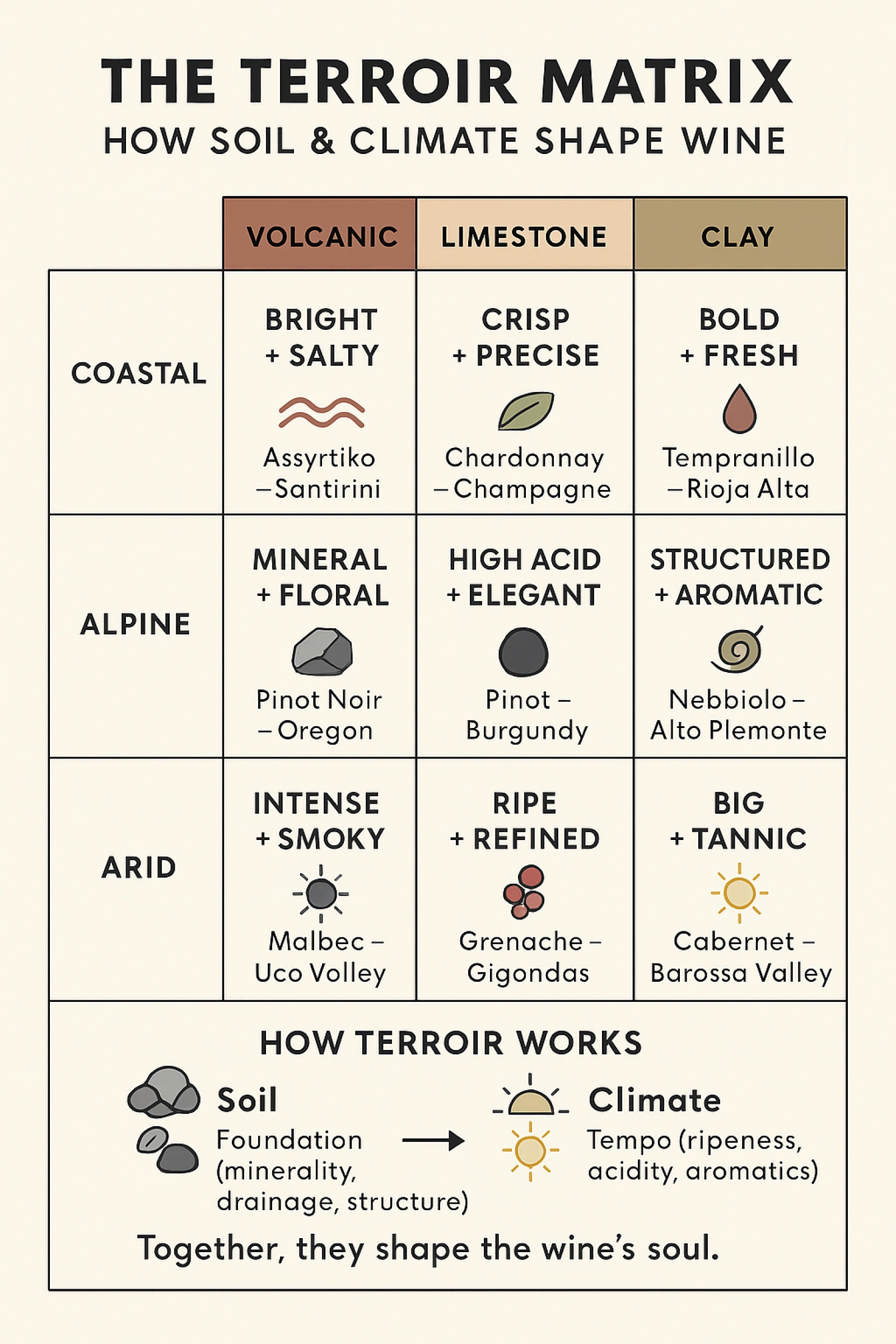 How soal and climate effect wine